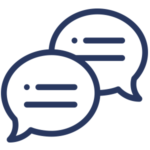 Kommunikation direkt mit dem Arbeitgeber Icon Sprechblasen