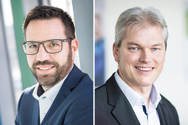 Stefan Atzkern, Leiter des Geschäftsfelds Geförderte Bildung Wirtschaft/Technik in Augsburg und Allgäu und Wolfgang Gollmann, Leiter des Geschäftsfelds Höhere Berufsbildung Technik Schwaben Stefan Atzkern und Wolfgang Gollmann über die Fördermöglichkeiten beruflicher Weiterbildung