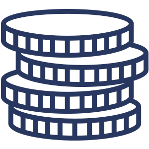 Kurzbewerbung ist mit keinerlei Kosten verbunden Icon Münzen
