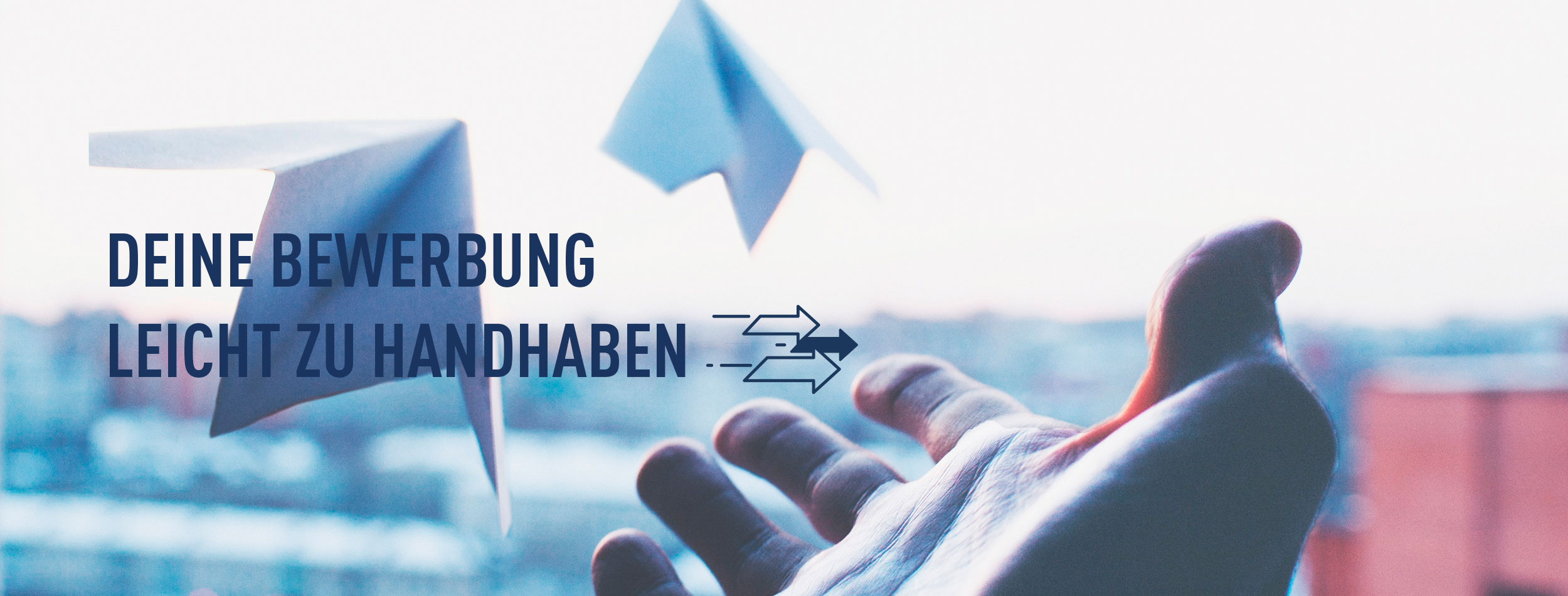 Online Kurzbewerbung einfach, schnell und leicht zu handhaben Papierflieger
