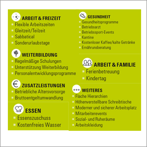 Übersicht eiÜbersicht eines Unternehmensprofils mit Benefits- und Sozialleistungennes Unternehmensprofils mit Beneifts- und Sozialleistungen Übersicht eines Unternehmensprofils mit Benefits- und Sozialleistungen