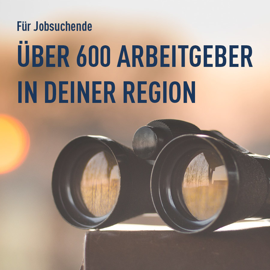 Fernglas um mit PROFFILE Maps den richtigen Arbeitgeber und passenden Job finden in der Nähe